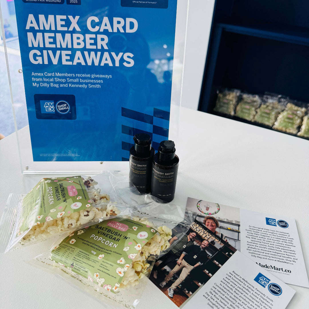 American Express product giveaway featuring co-branded story cards created by Madebox