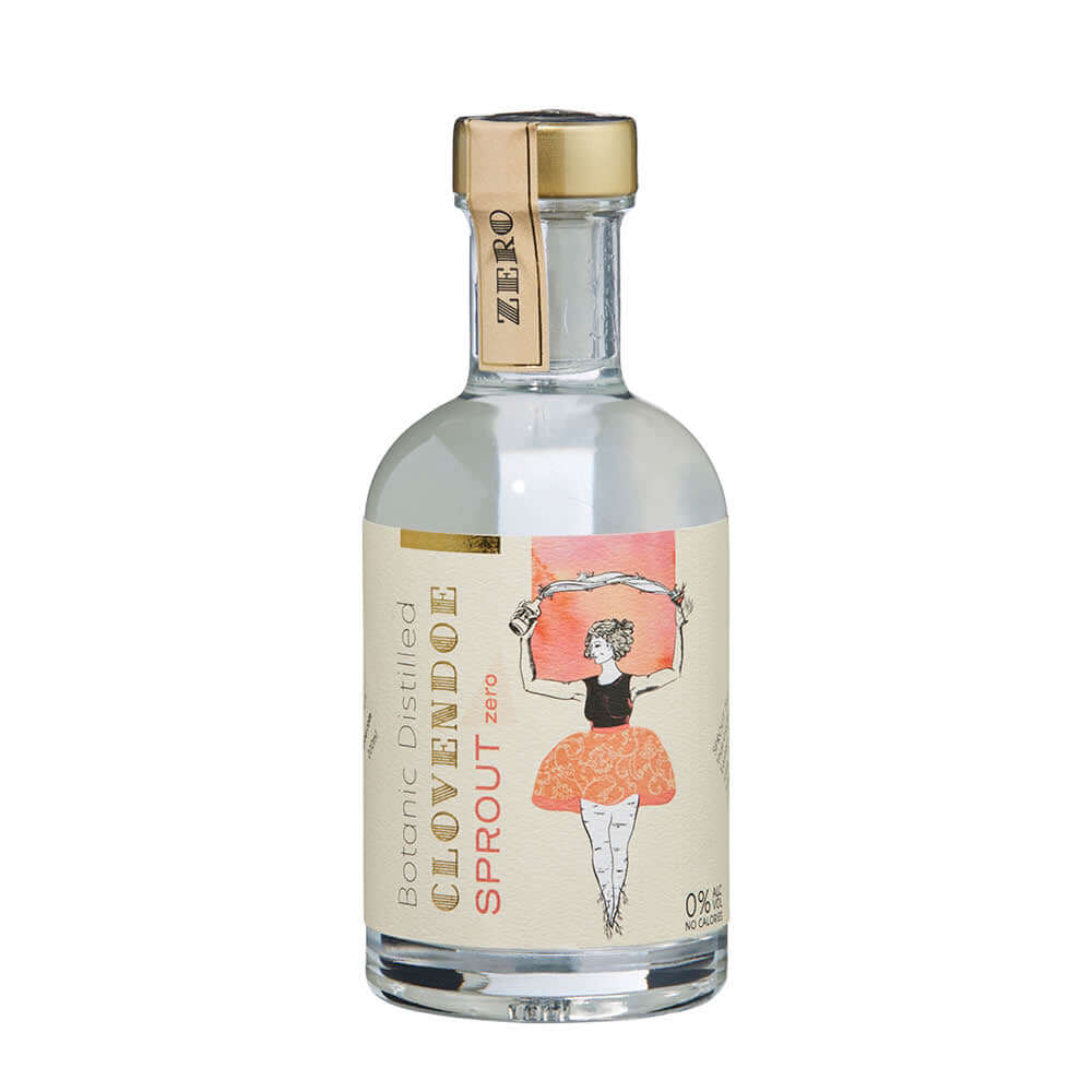 Clovendoe ZERO Non-Alcohol Botanical Spirit Sprout 200ml bottle, handcrafted with no sugar or additives.
