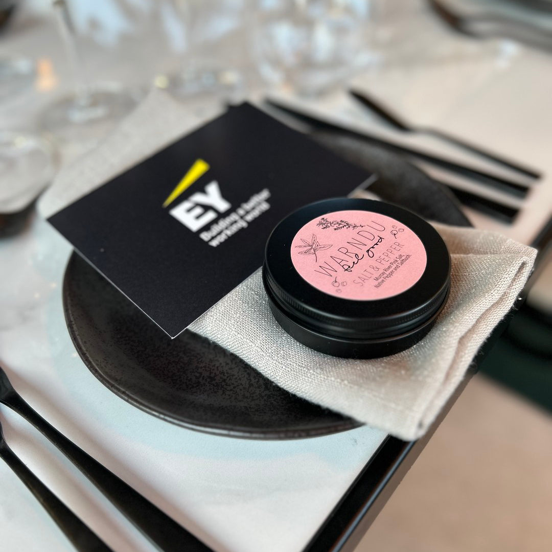 EY seat dinner gift featuring a small-batch maker product with a co-branded story card by Madebox