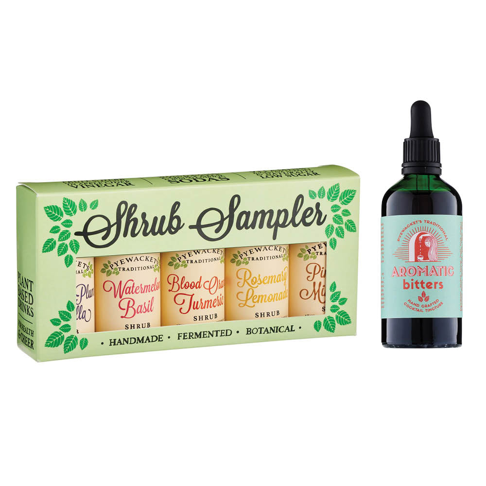 Pyewackets Traditional Apple Cider Vinegar Cordial Sampler & Bitters, 50ml x 5 + 100ml