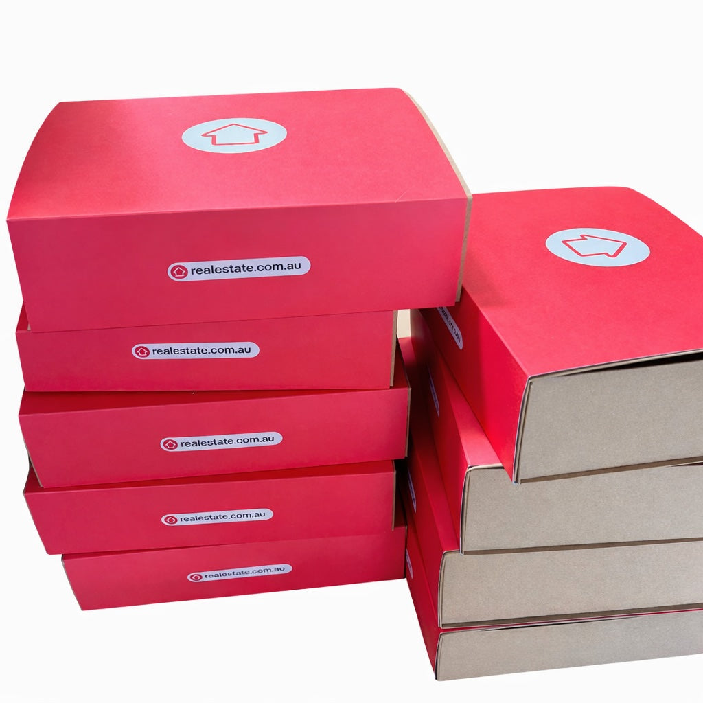 realestate.com.au branded custom print sleeves applied to Madebox gift boxes