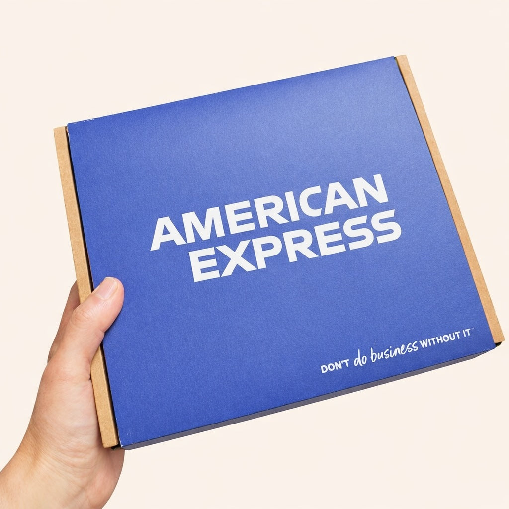 Custom printed sleeve created for American Express gift boxes by Madebox