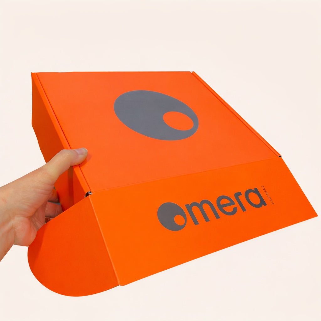Custom branded gift box created for Omera by Madebox