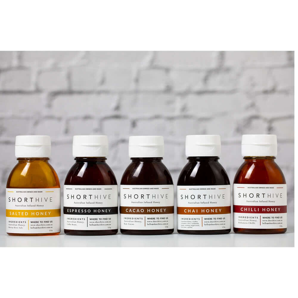 Shorthive Honey Gourmet Sampler Pack, 125g x 5