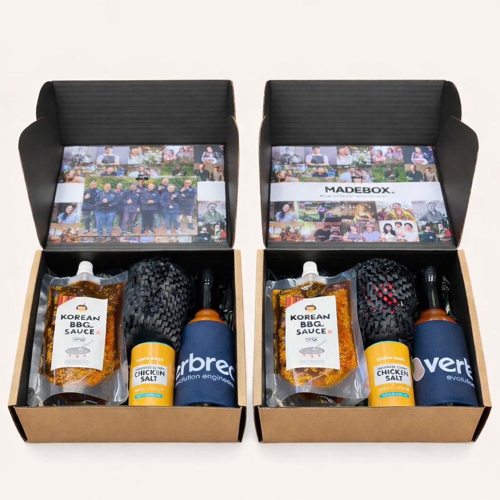 Client-provided Verbrec Engineering merchandise included in a packed Madebox gift box
