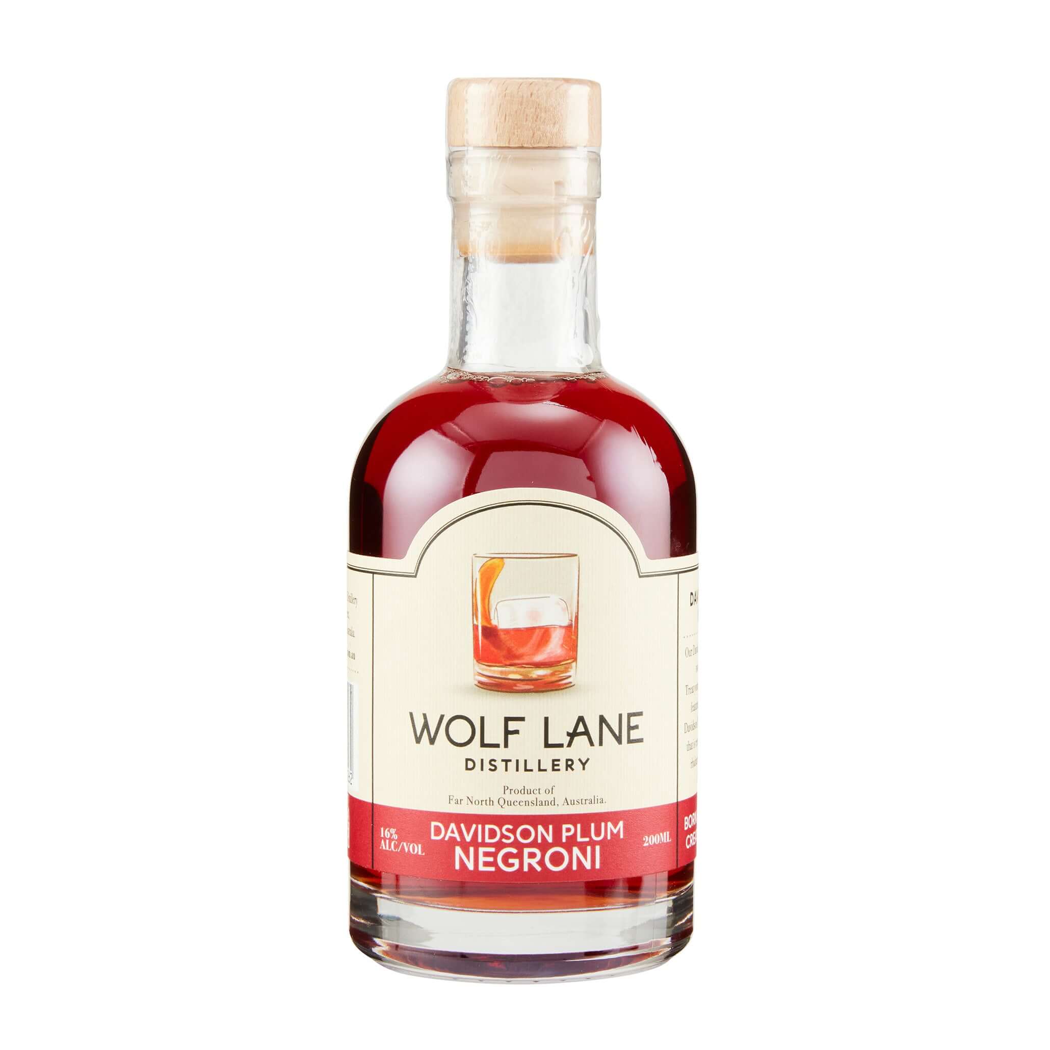 Wolf Lane Davidson Plum Negroni bottle, crafted for a luxurious and cheeky indulgence.