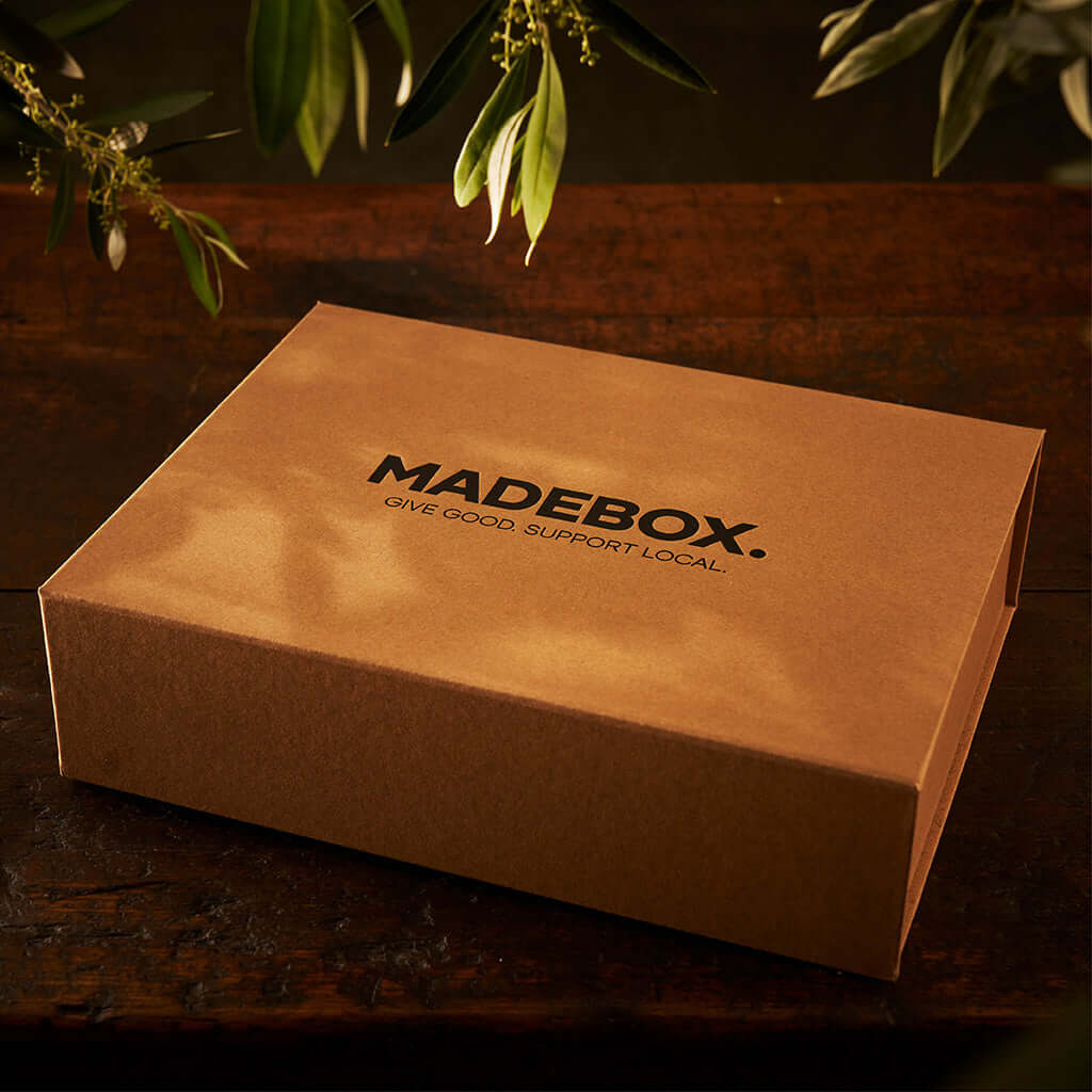 Sustainability Box from MADEBOX with a natural craft paper finish, perfect for eco-friendly gifting.