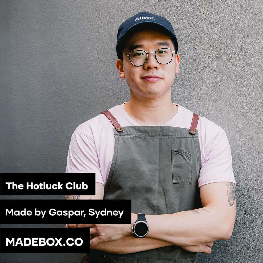 Chef Gaspar from Sydney, creator of The Hotluck Club, showcasing innovative culinary talent.