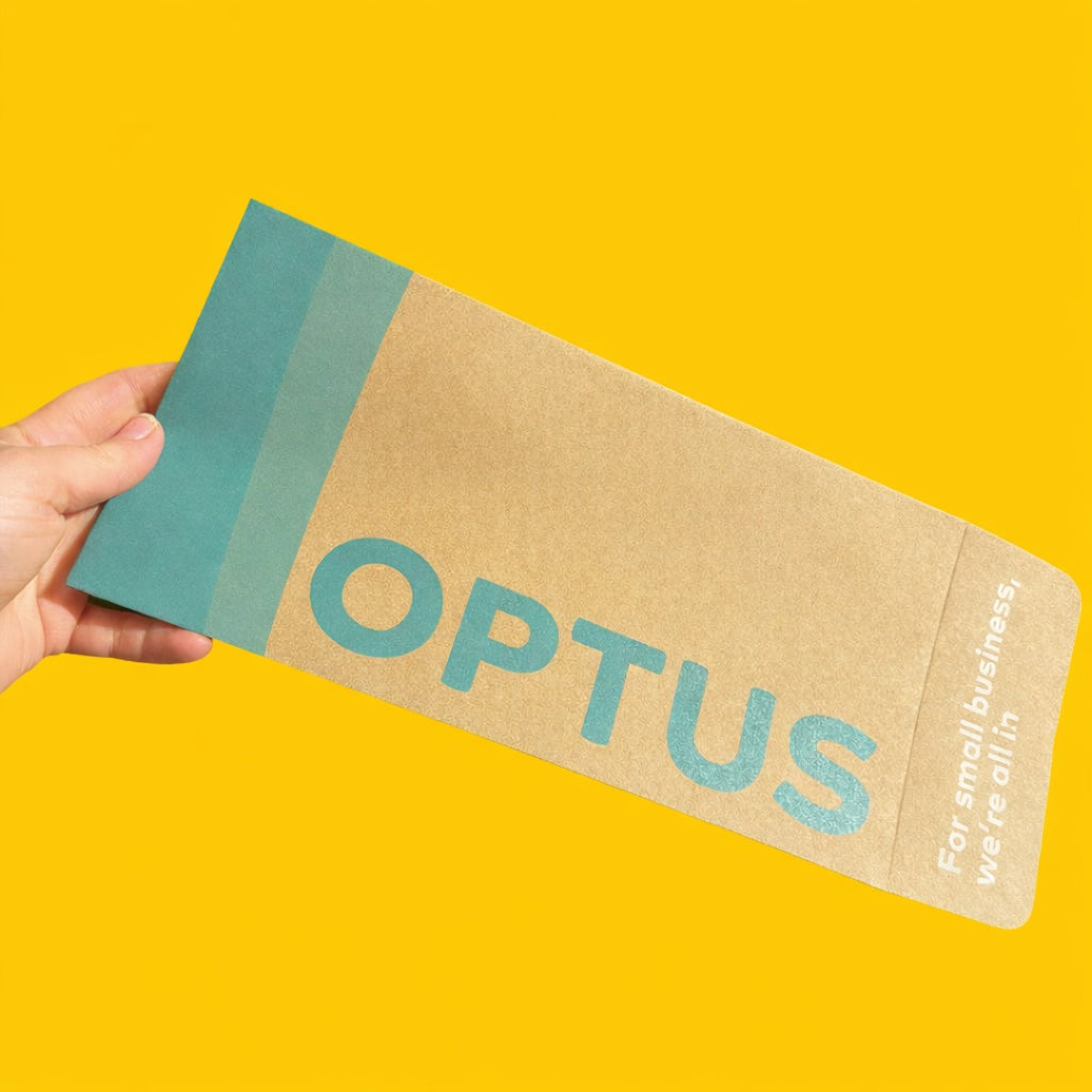 Optus branded goodie bags created for SmartCompany’s Smart50 Awards by Madebox